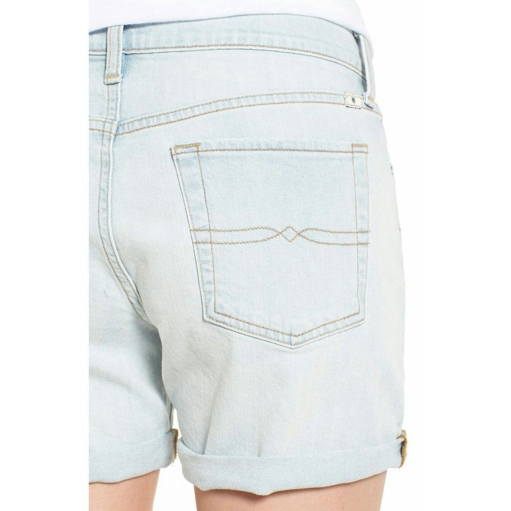 New! LUCKY BRAND Women's Rolled Cuff Jean Denim Shorts Light Blue Distressed - Picture 5 of 5
